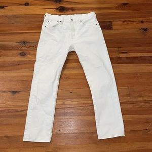 Levi Strauss White Button Fly Mid Rise Classic Fit Straight 501 Jeans Size 32X30